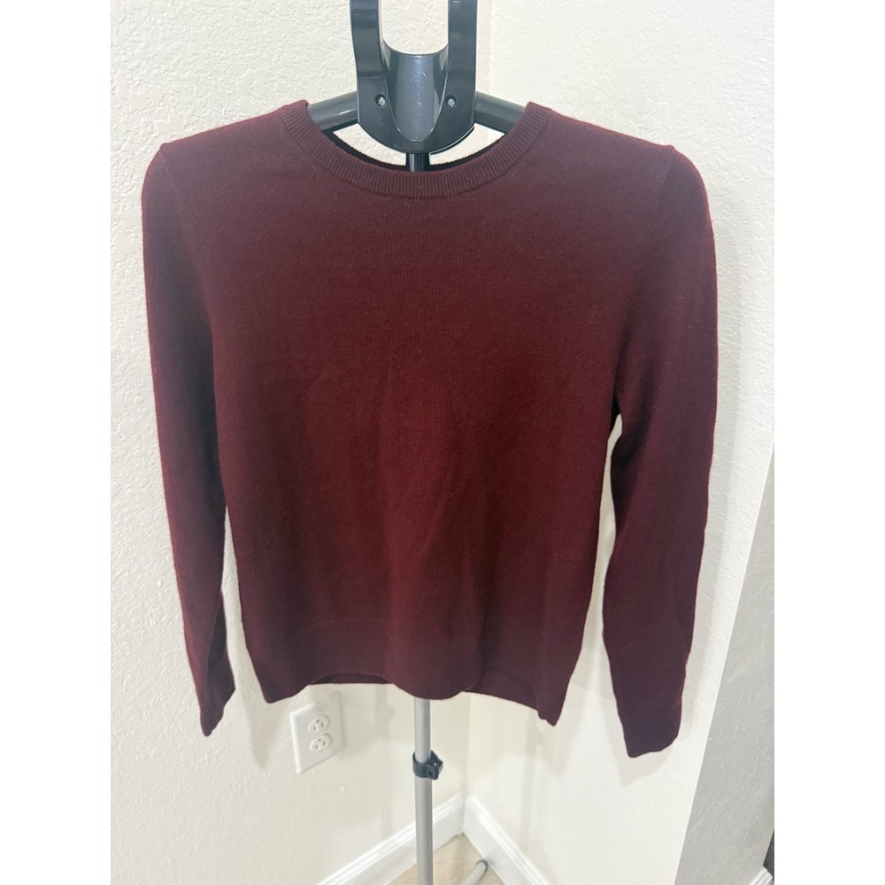 Quince Mongolian Cashmere Crewneck Sweater Rich Burgundy MSQCH005 Womens Size M